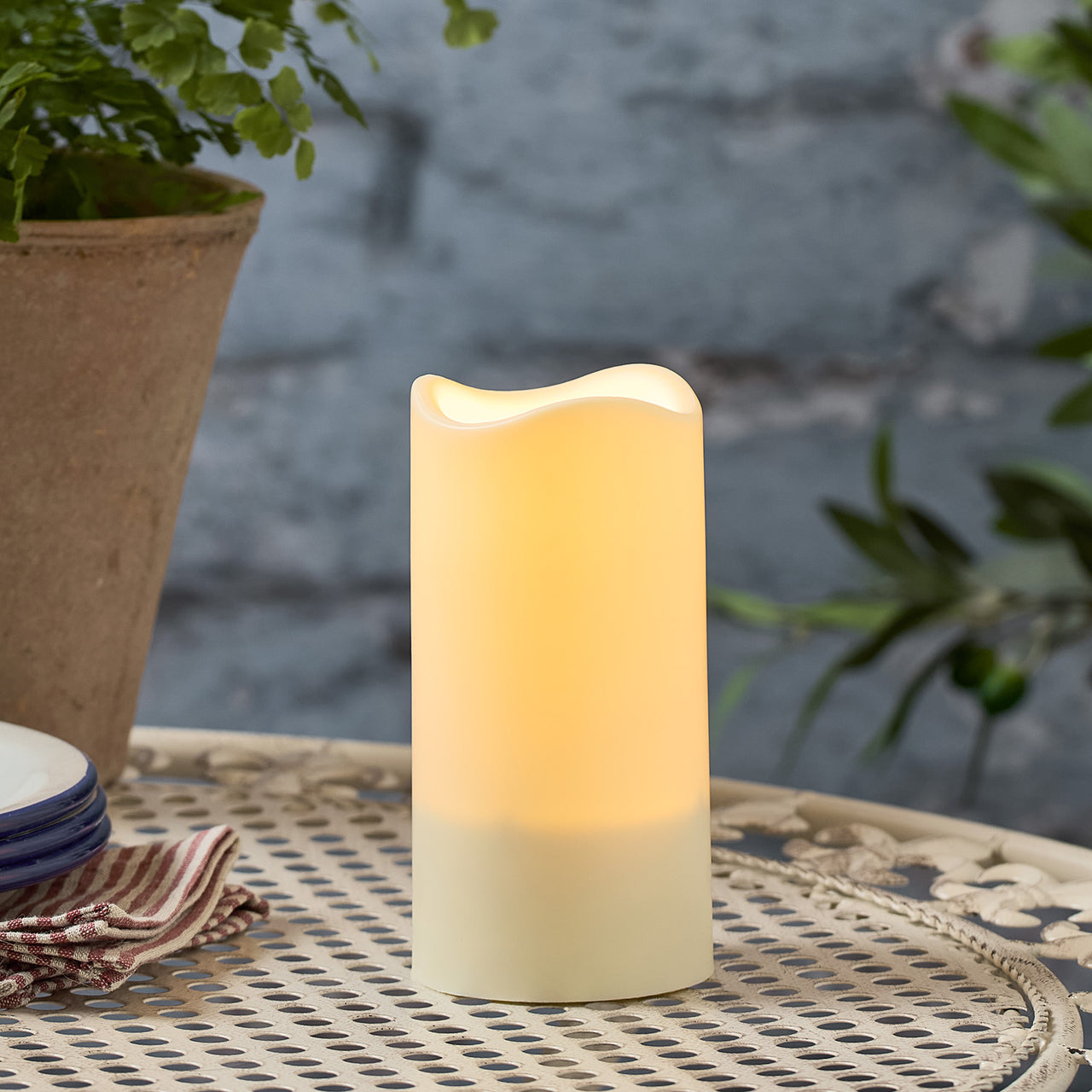 Bougie Pilier Solaire d’Extérieur de 15 cm
