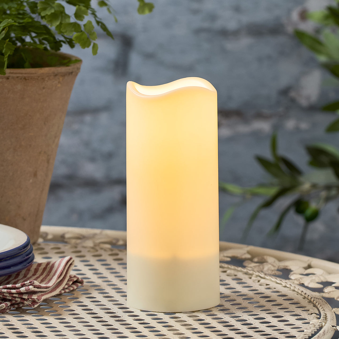 Lot de 3 Bougies Piliers Solaires d'Extérieur
