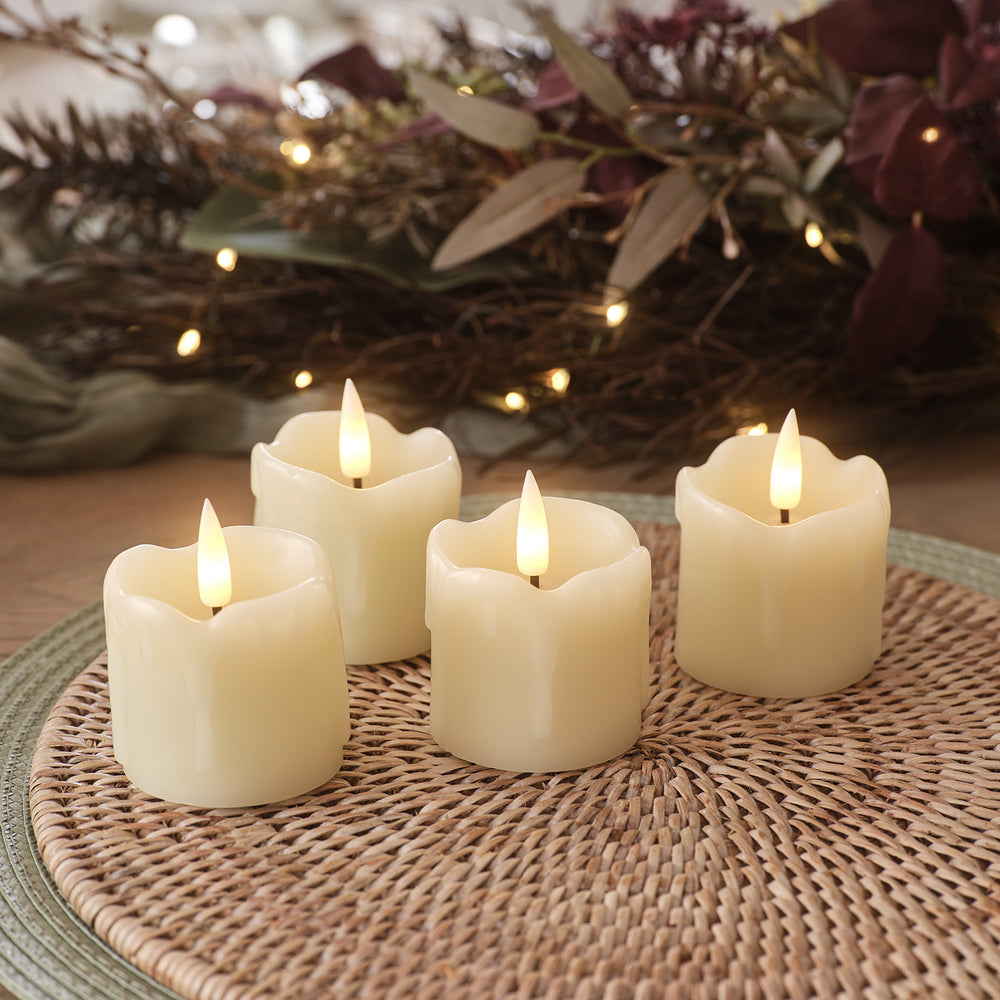 Lot de 4 Bougies Votives Effet Cire Fondue