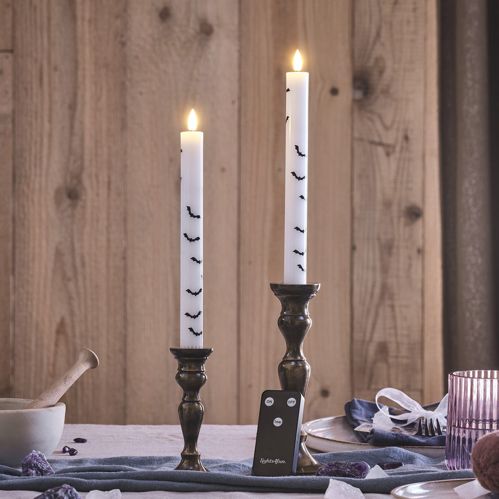 Lot de 2 Chandelles TruGlow® à Motif Chauve-souris