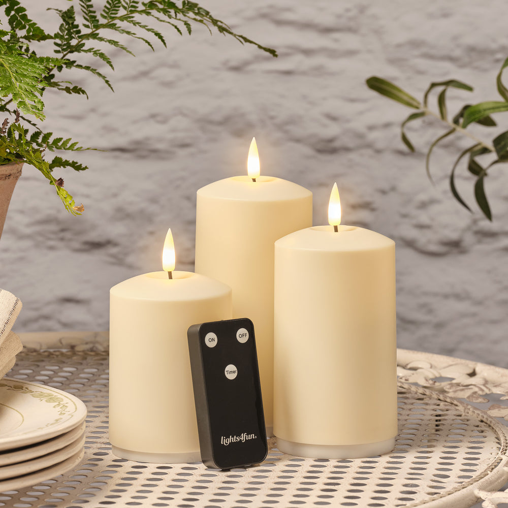 3 Bougies Rechargeables TruGlow® avec Télécommande