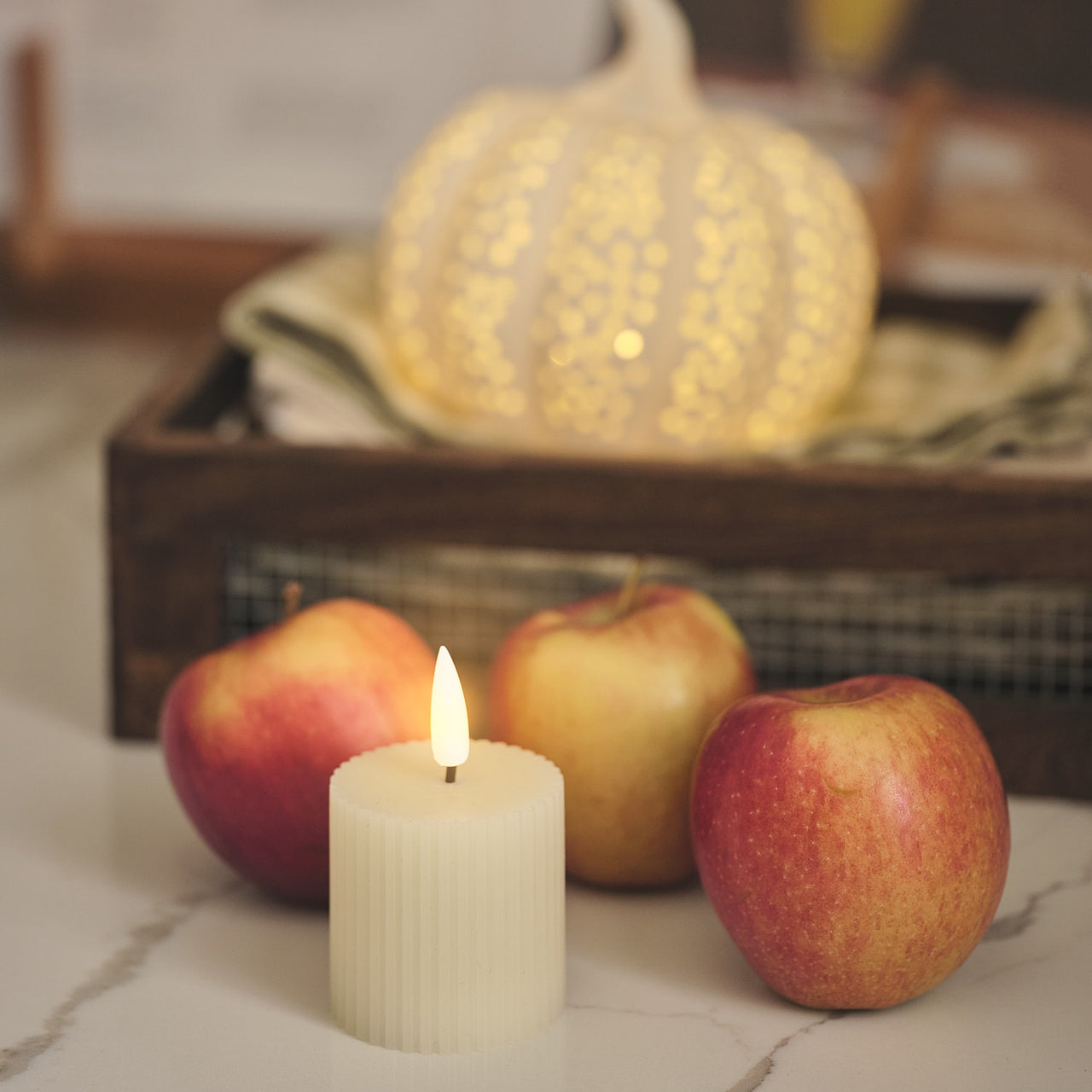 Lot de 6 Bougies LED Votives TruGlow® Ivoire avec Télécommande