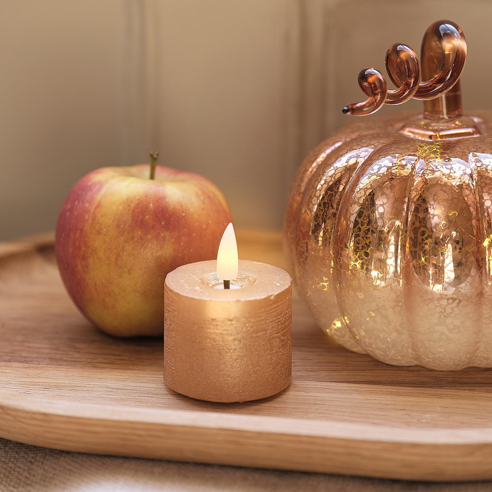 Lot de 6 Bougies LED Votives TruGlow® Effet Patiné Cuivre avec Télécommande