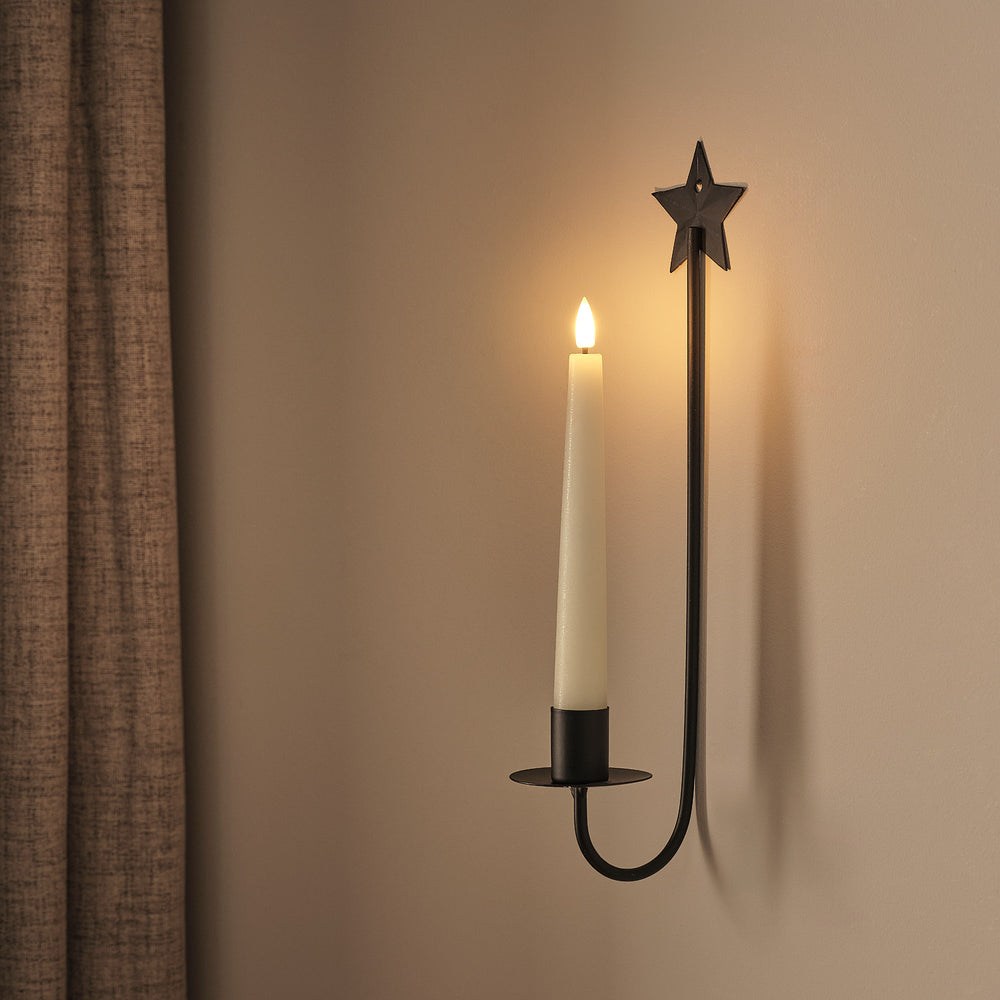 Lot de 2 Appliques Murales Étoiles avec Chandelles LED Ivoire TruGlow® et Télécommande