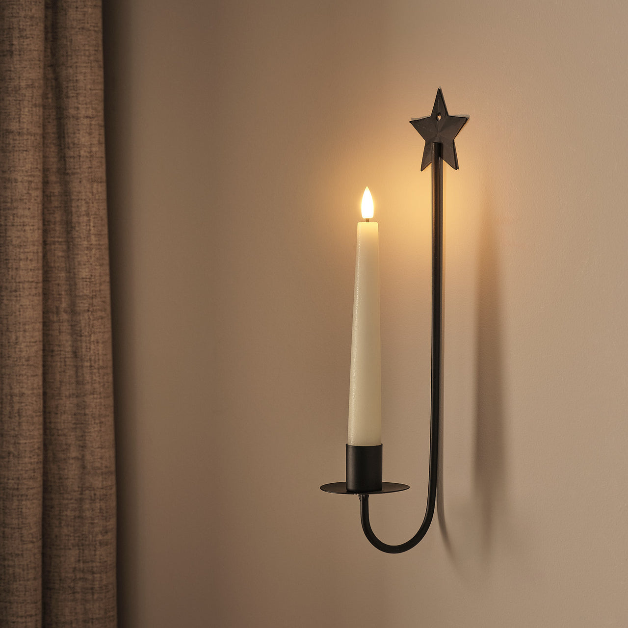 Lot de 2 Appliques Murales Étoiles avec Chandelles LED Ivoire TruGlow® et Télécommande