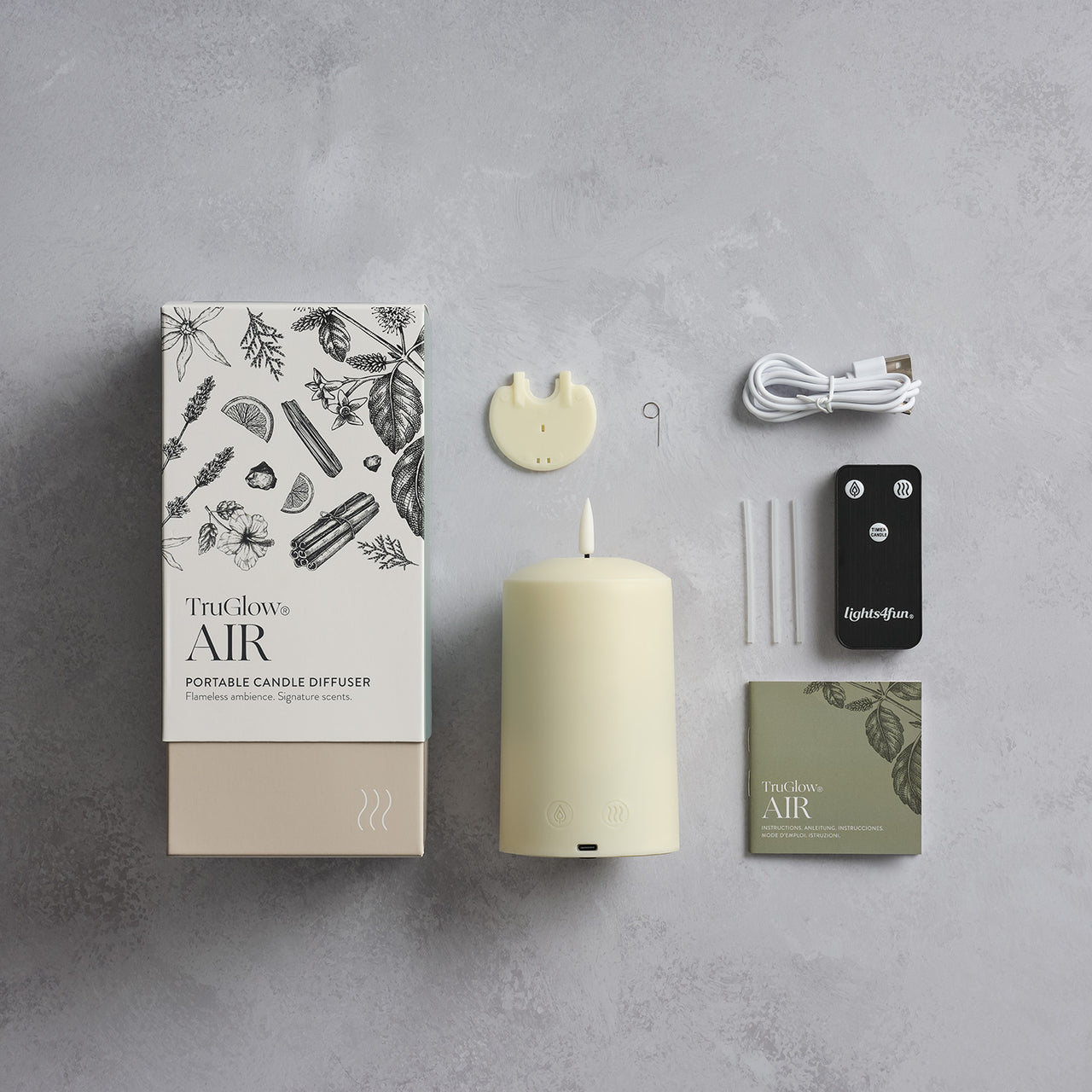 TruGlow AIR®, Bougie Diffuseur de Parfum Portatif