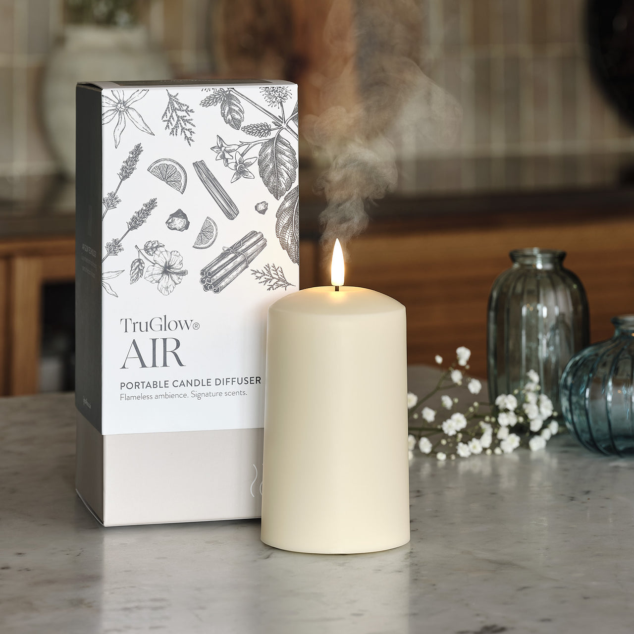 TruGlow AIR®, Bougie Diffuseur de Parfum Portatif
