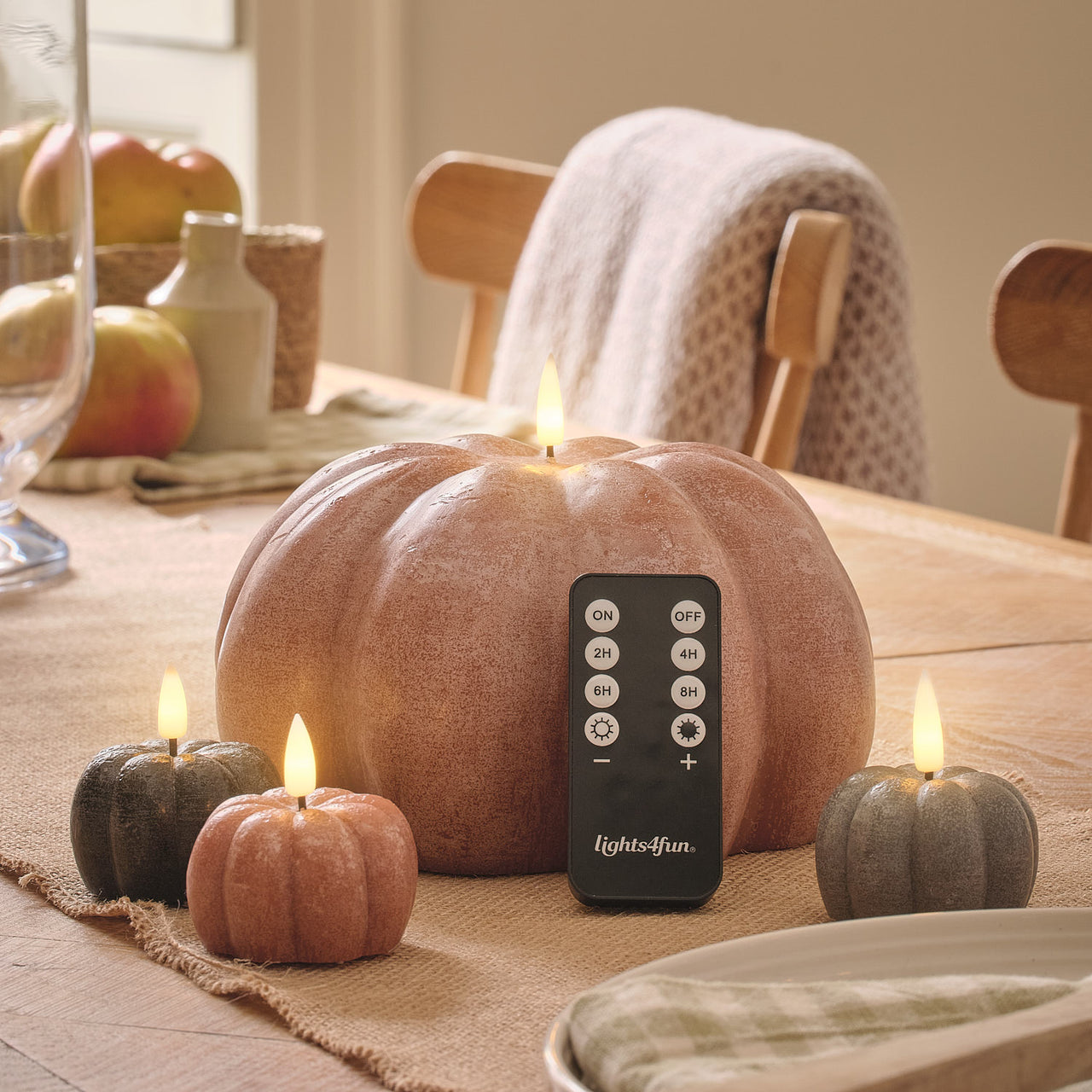 Lot de Bougies Citrouilles LED TruGlow® Effet Vieilli avec Télécommande