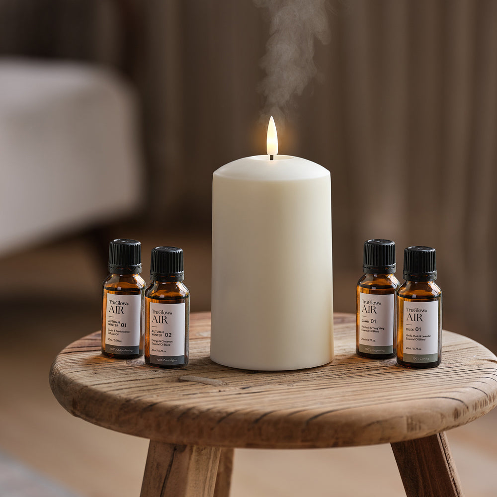 Diffuseur TruGlow AIR® et 4 Huiles Essentielles : Automne Hiver Aube et Crépuscule