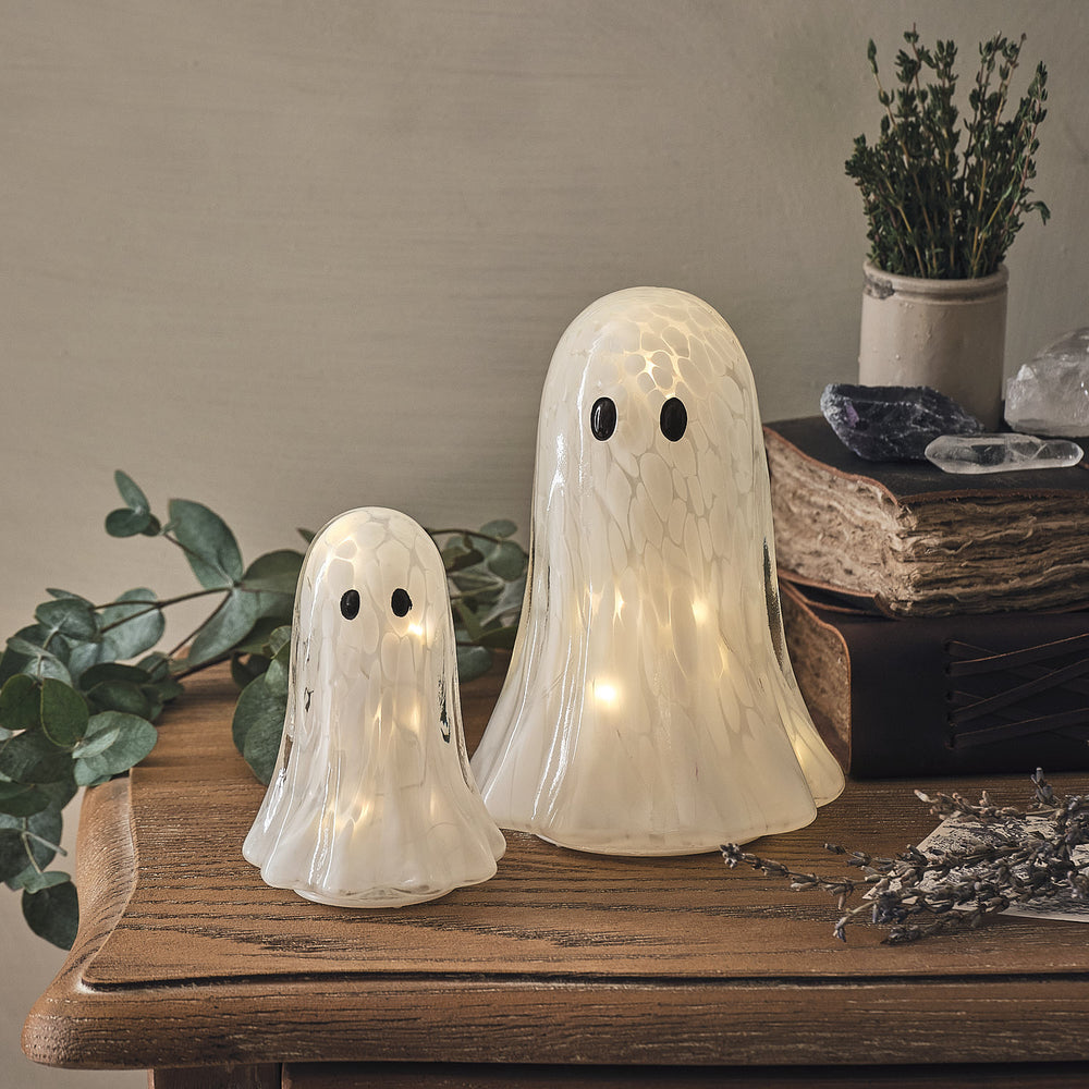 Lot de 2 Fantômes Lumineux Gertie en Verre Confetti