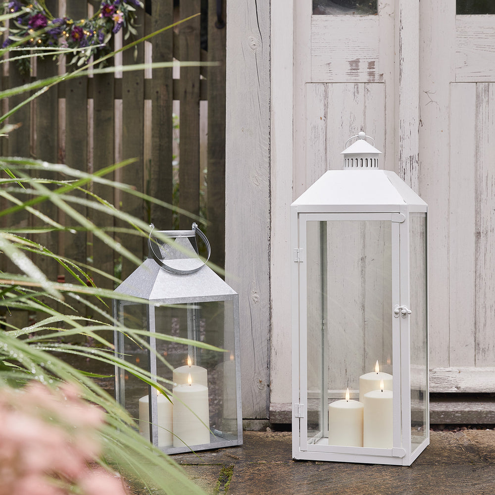 Duo de Grandes Lanternes d’Extérieur Arcachon et Hayle avec Bougies TruGlow® et Télécommande