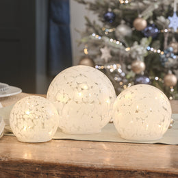 Lot de 3 Globes en Verre Confetti Lumineux à LED Blanc Chaud
