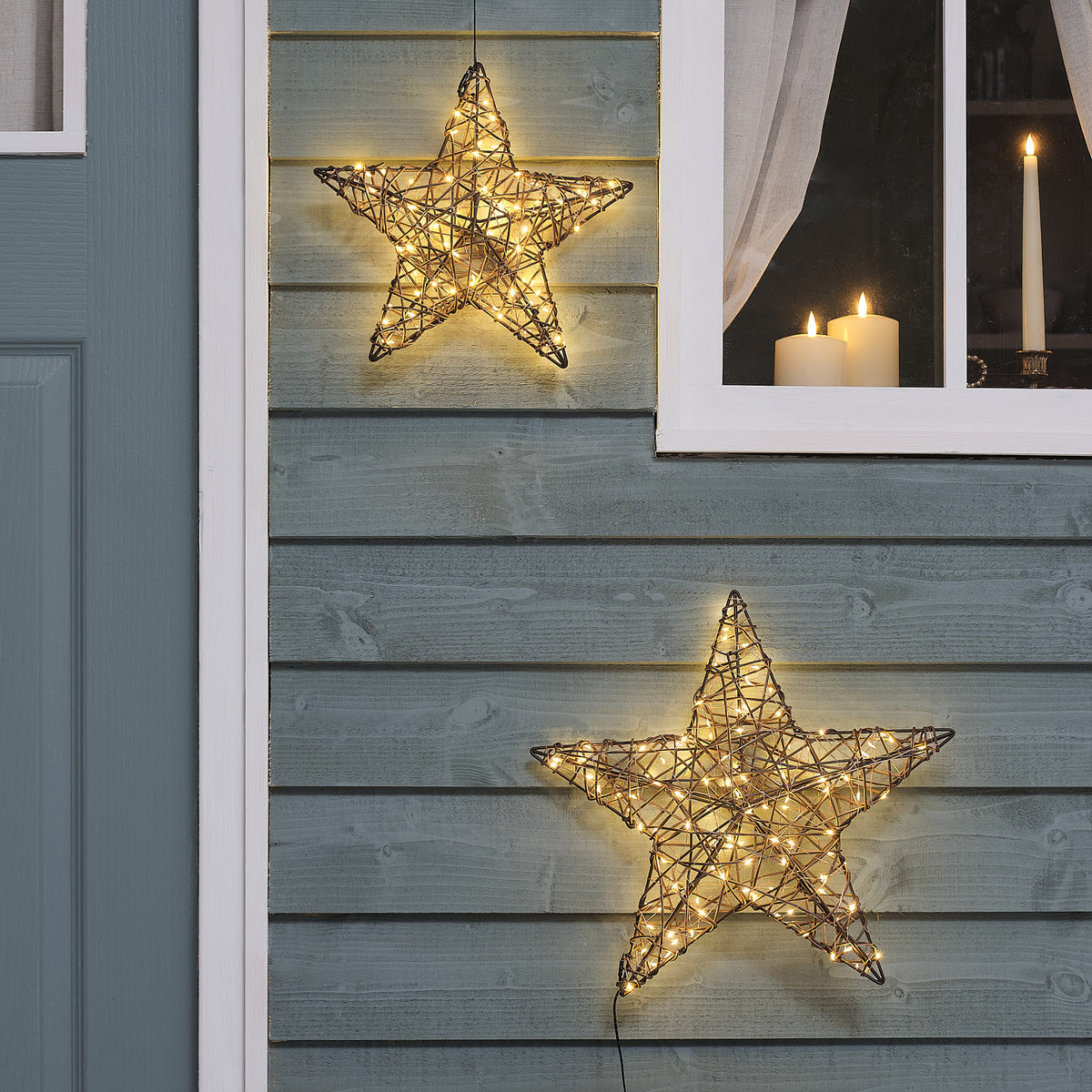 Étoile Lumineuse en Rotin de 40 cm à Suspendre