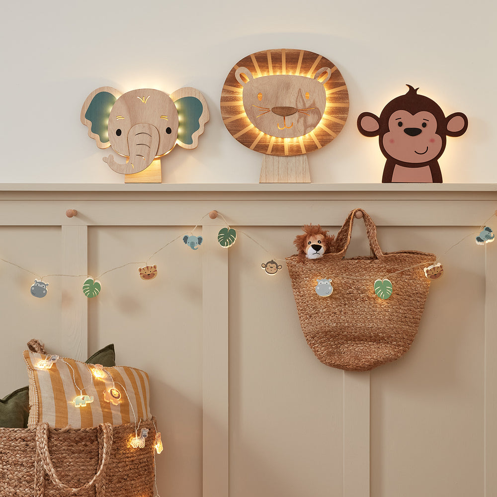 Lot de 2 Nuage de chambre de bébé Lampe en bois Applique murale