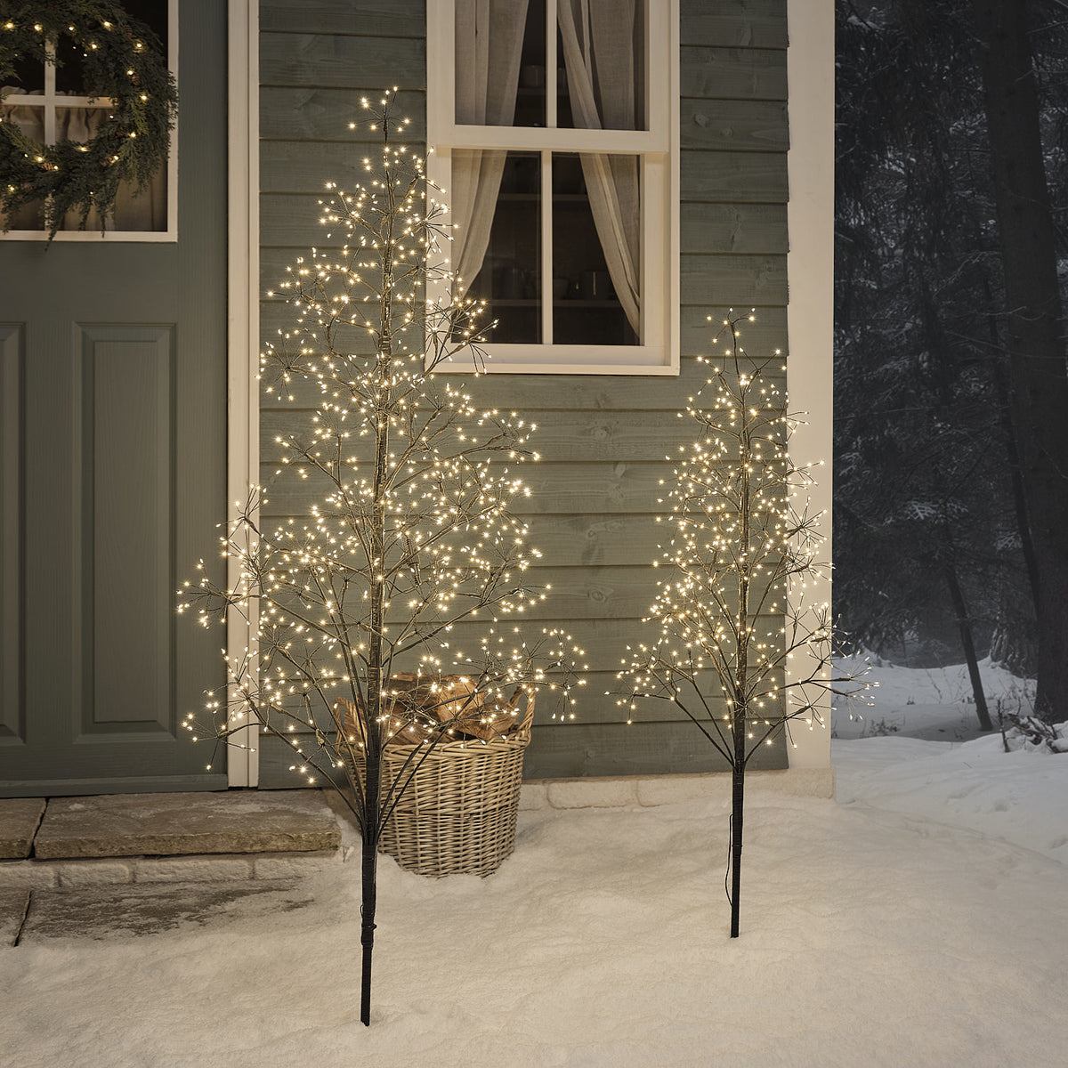 Arbre Lumineux d’Extérieur Noir de 1,2 m Style Étoile Filante