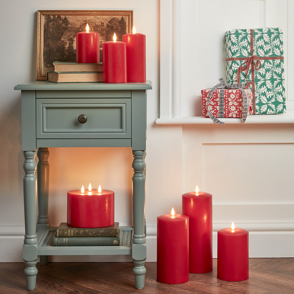 Lot de 7 Bougies LED TruGlow® Rouges