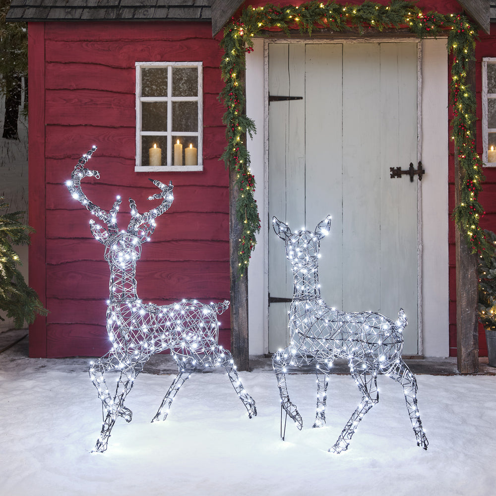 Duo Cerf et Biche Lumineux Studley à LED Bicolore