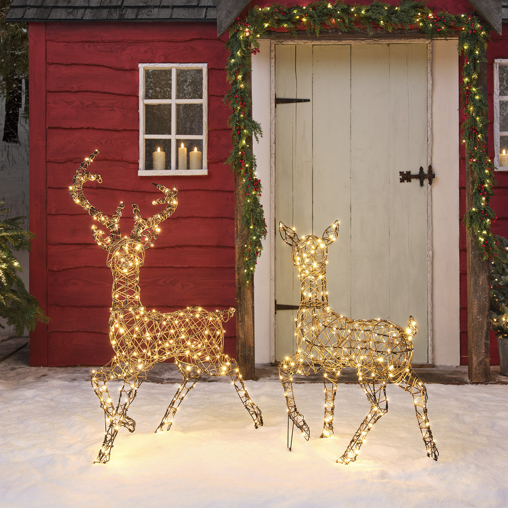 Duo Cerf et Biche Lumineux Studley à LED Bicolore