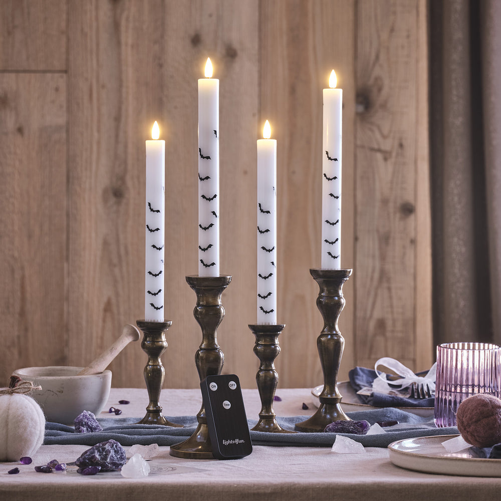 Lot de 4 Chandelles TruGlow® à Motif Chauve-souris