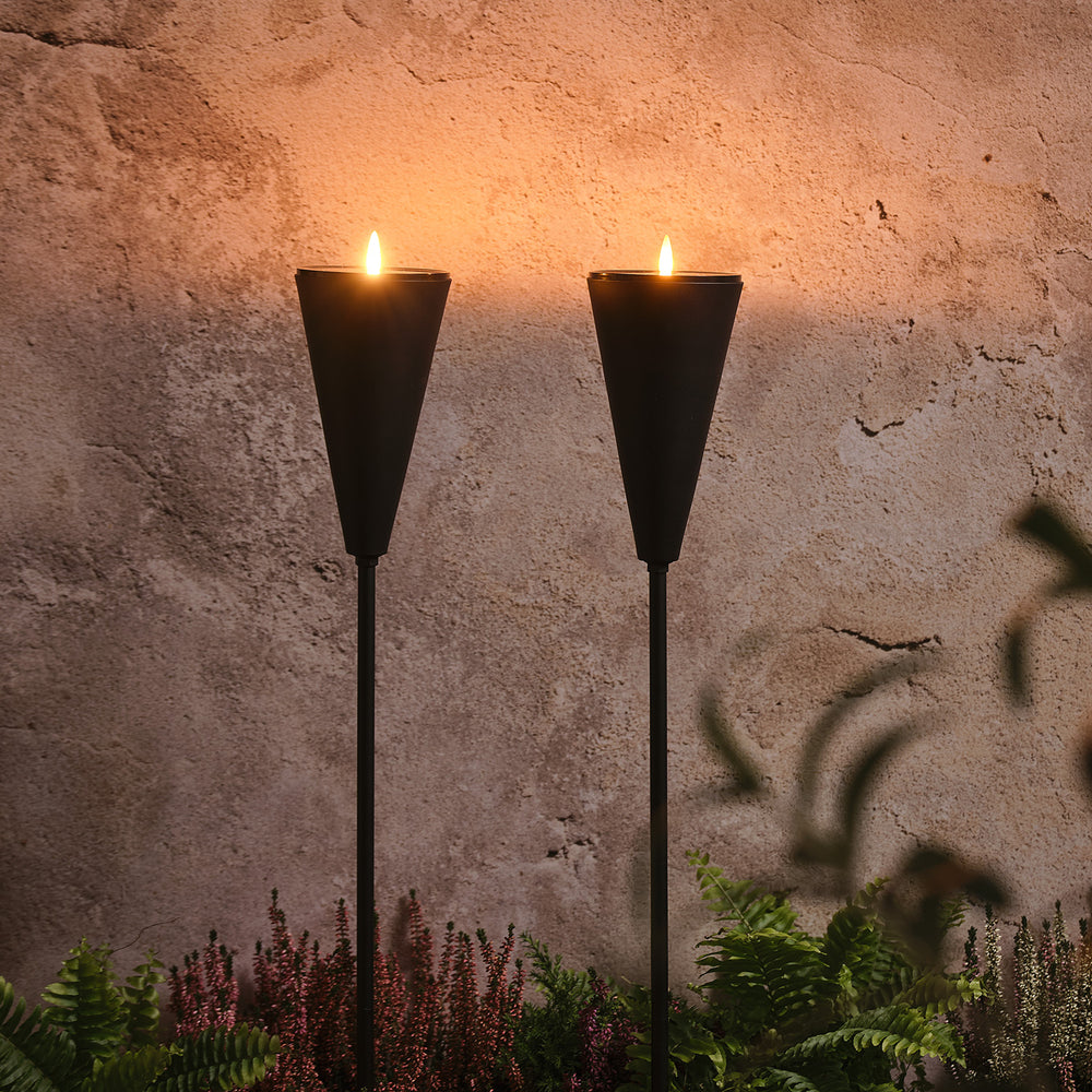 2 Torches Solaires LED sur Piquet