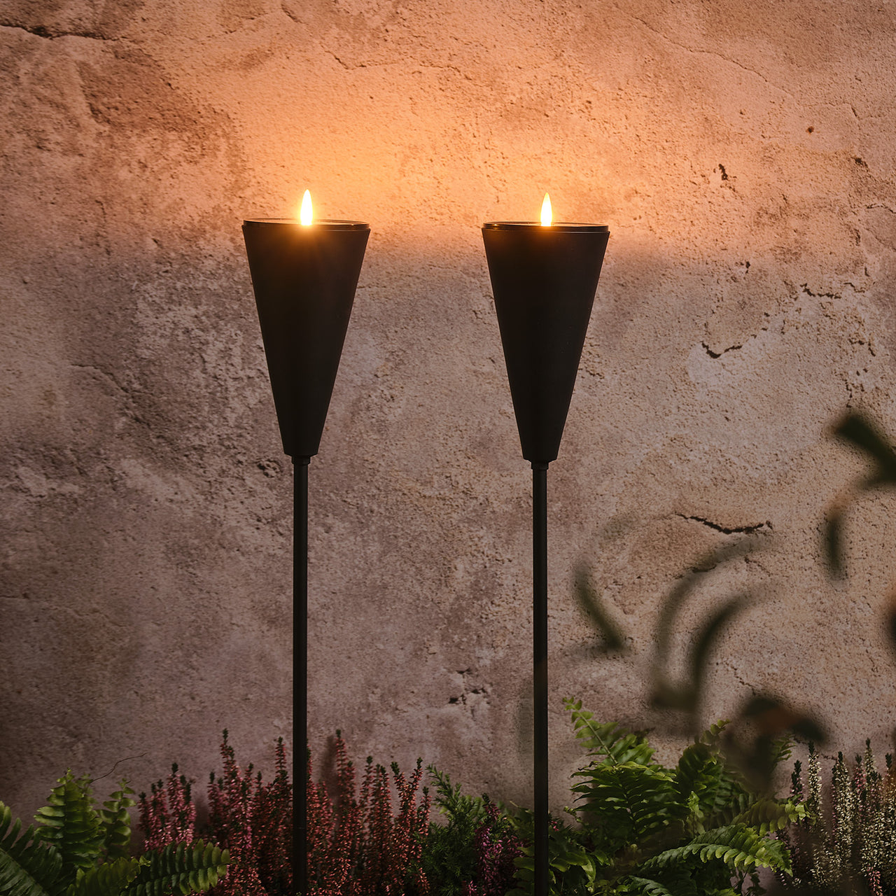 2 Torches Solaires LED sur Piquet