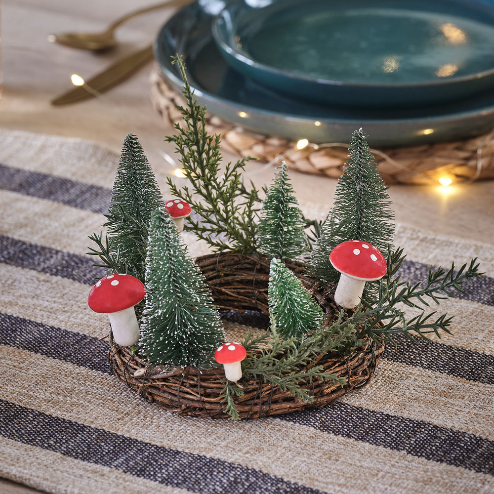 Grande Couronne De Noël 60cm Avec Noeud Rouge - Déco Festive Élégante Pour Intérieur Et Porte
