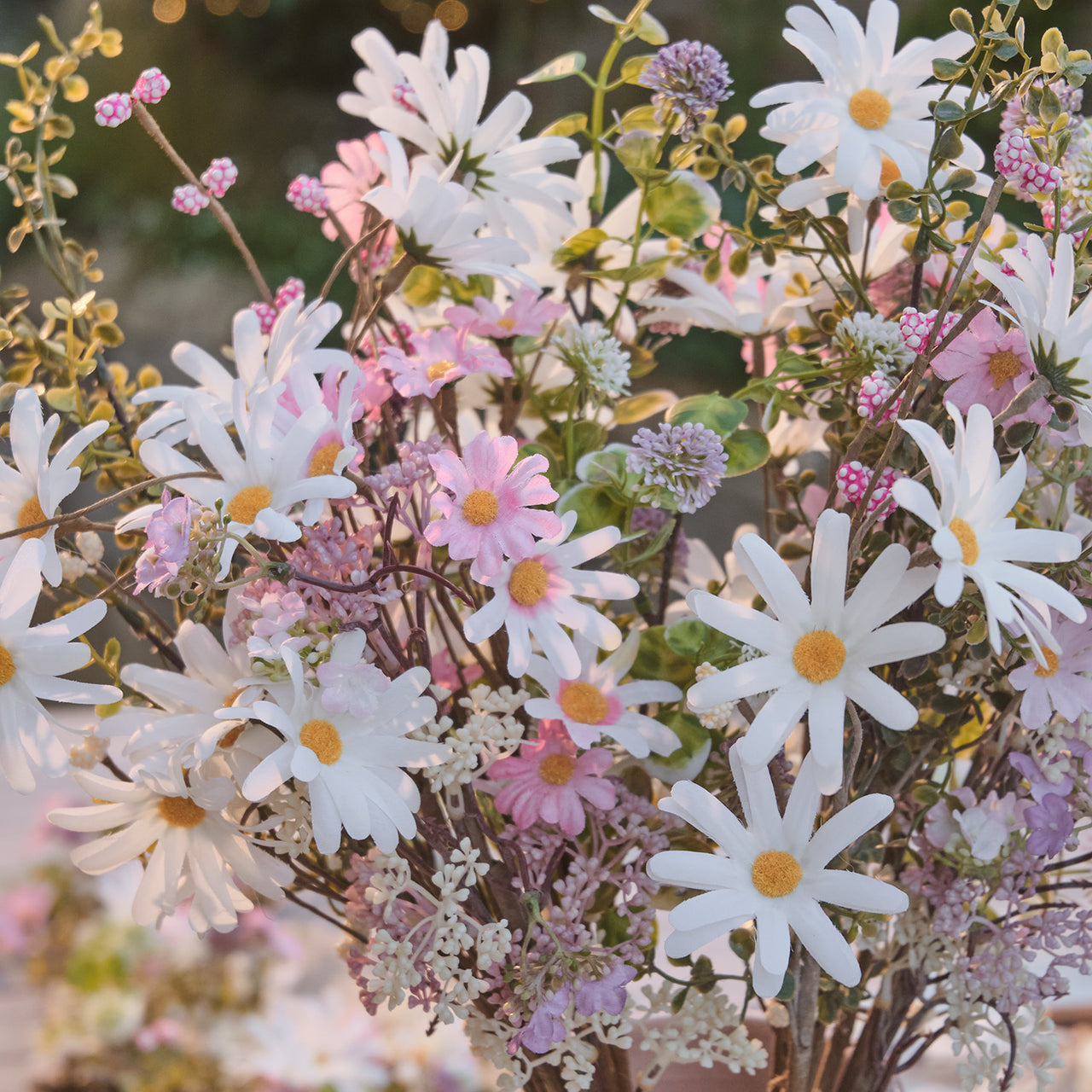 Bouquet Artificiel de Marguerites Pastel