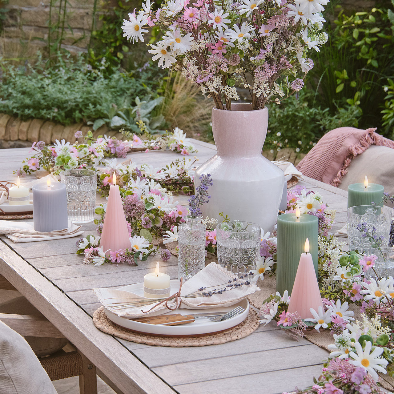 Couronne de Marguerites Pastel pour Bougie