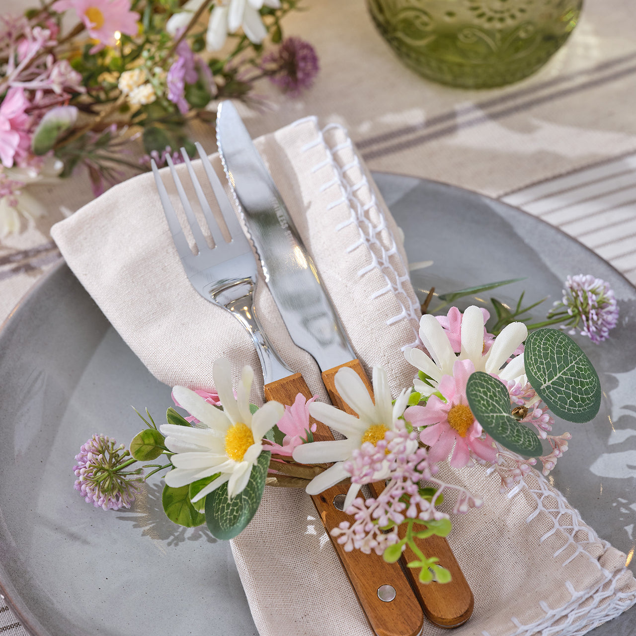 Couronne de Marguerites Pastel pour Bougie