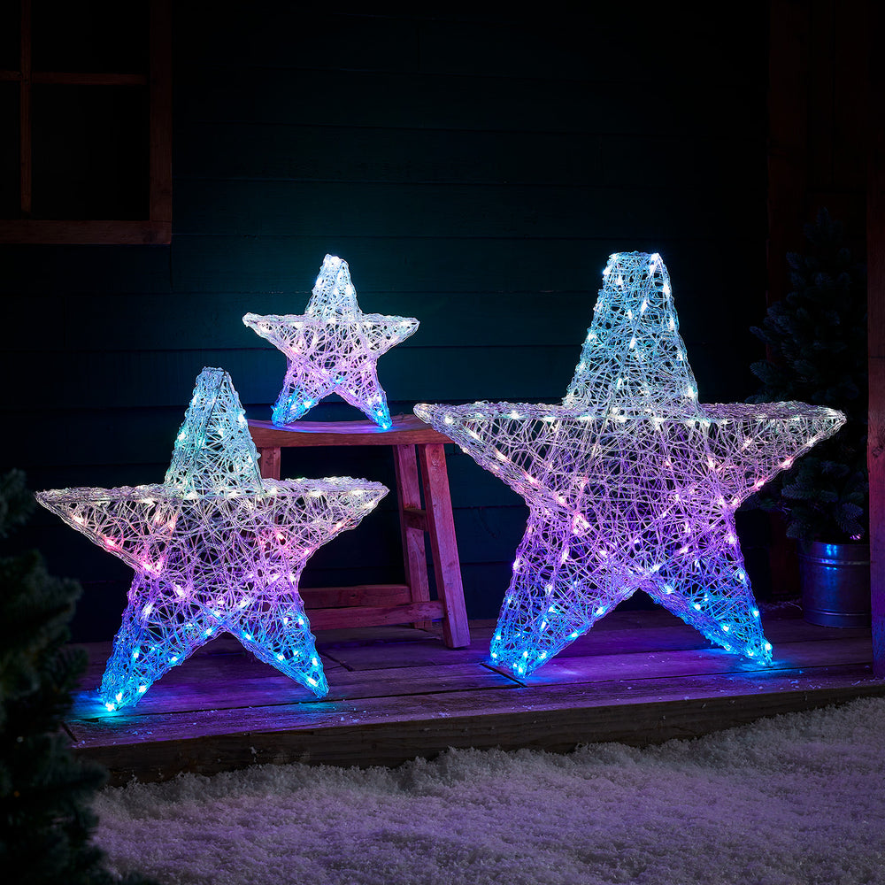 Trio d'Étoiles Lumineuses Twinkly en Acrylique