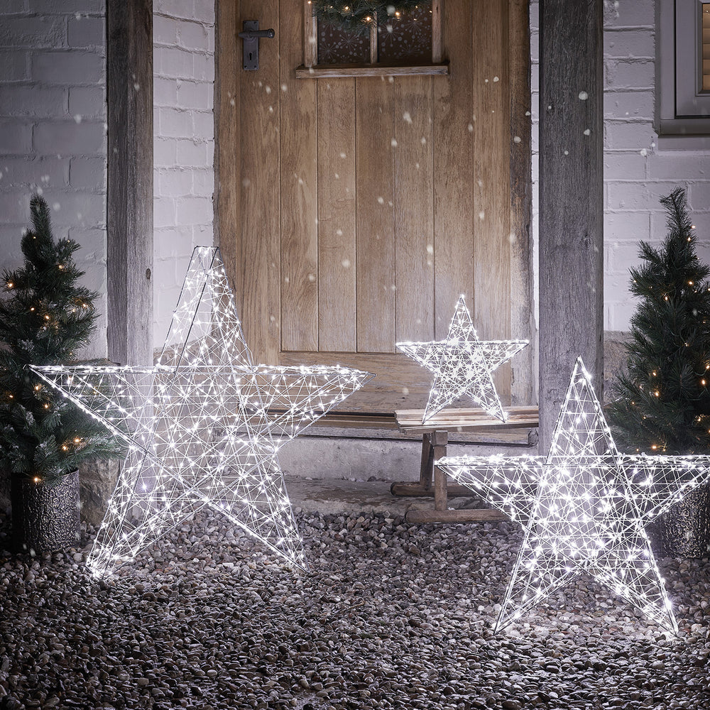Lot de 3 Étoiles Lumineuses Extérieur à LED Bicolore