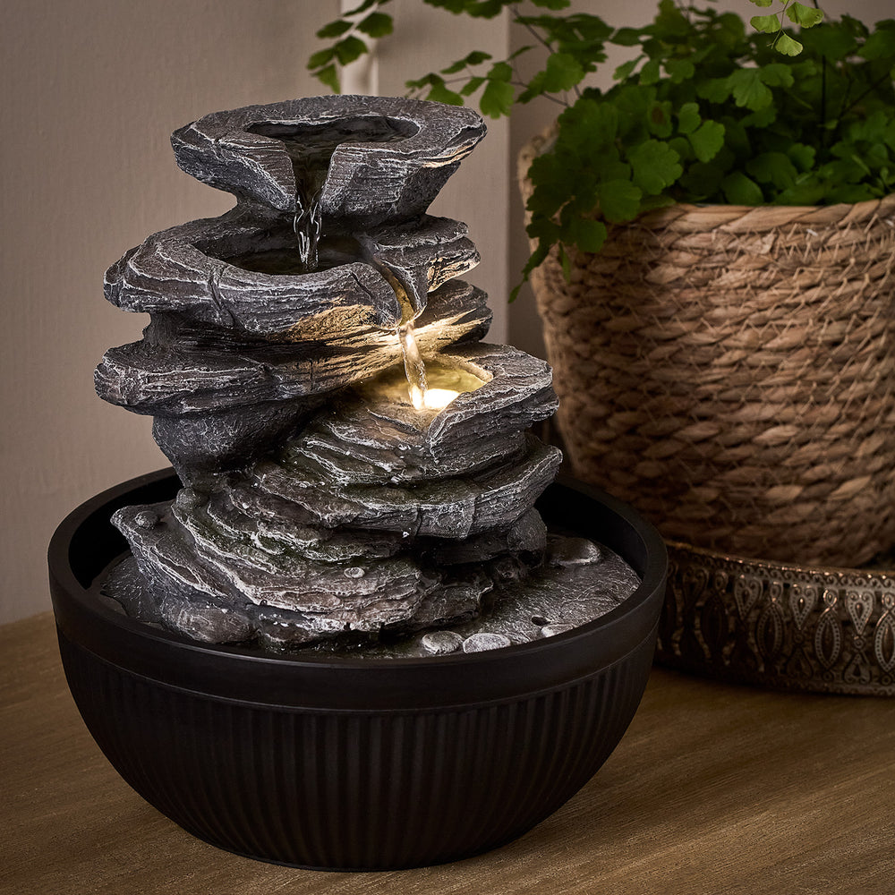 Fontaine Lumineuse d'Intérieur Ingleton, Effet Pierre