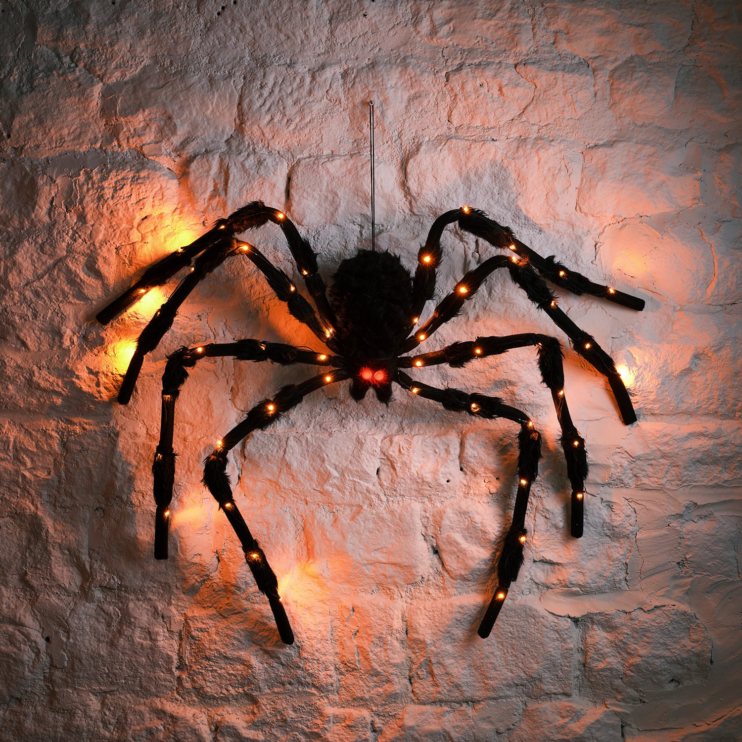 Toile d'Araignée LED avec Araignée Géante Halloween - Déguiz-Fêtes