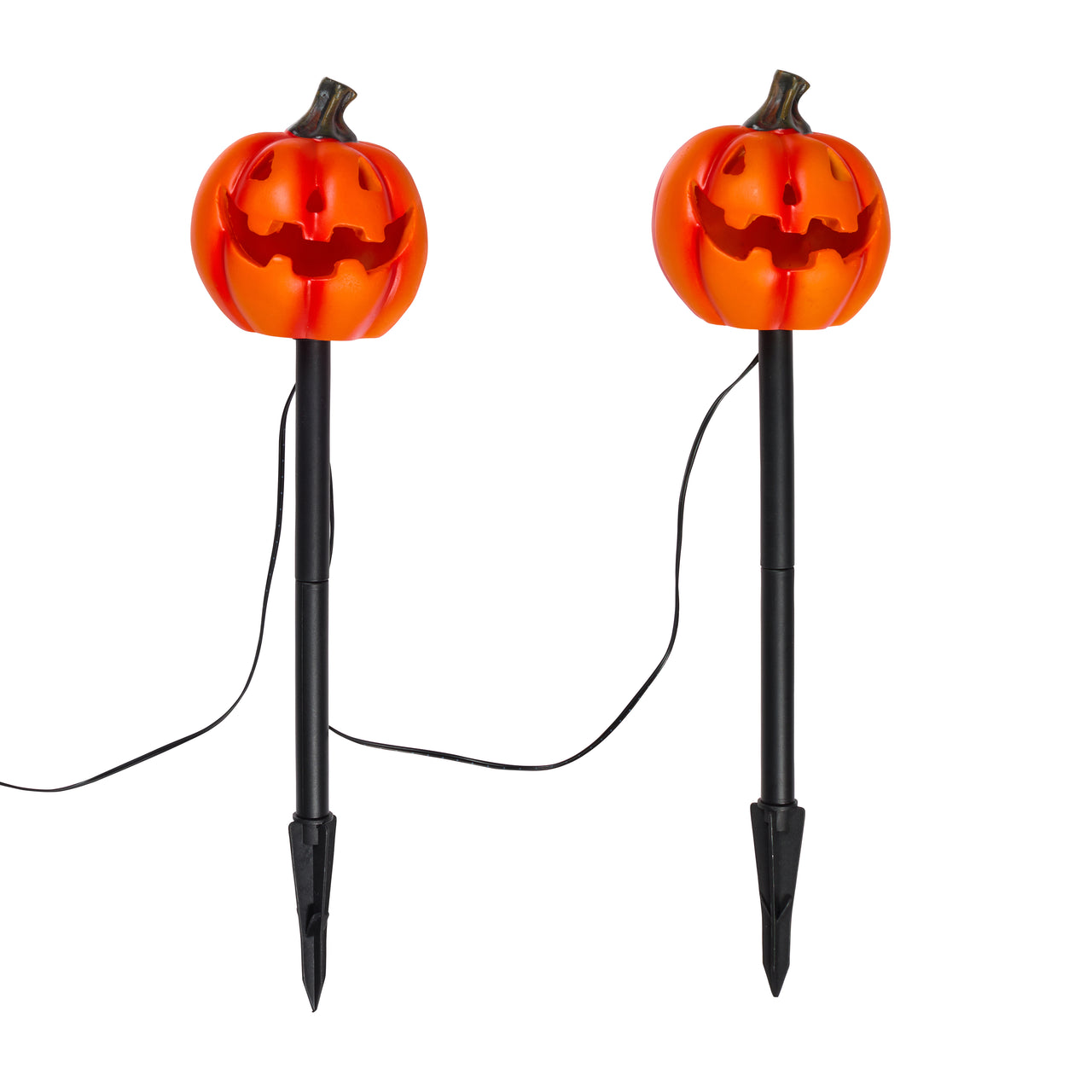 Lot de 2 Balises Lumineuses Citrouilles