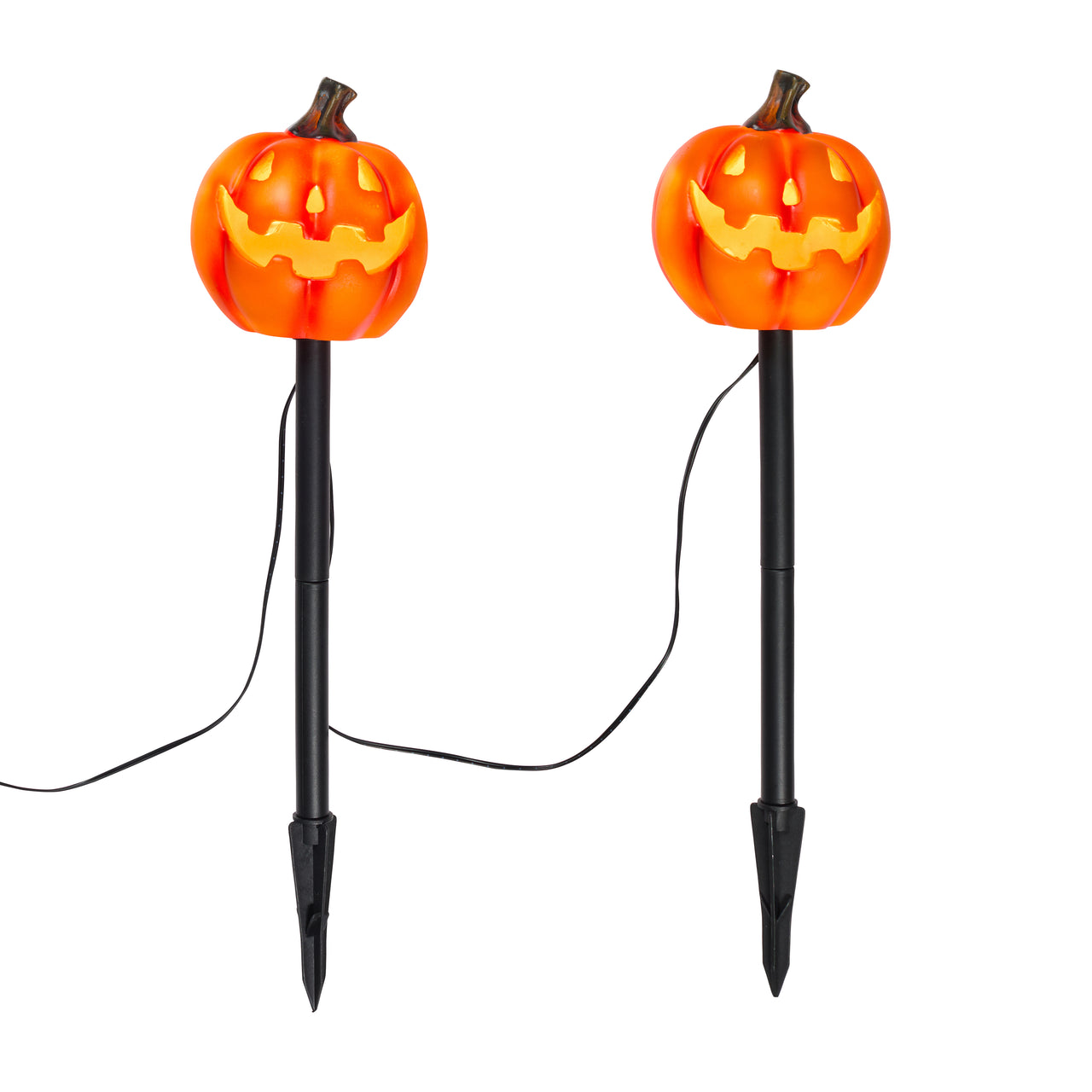 Lot de 2 Balises Lumineuses Citrouilles