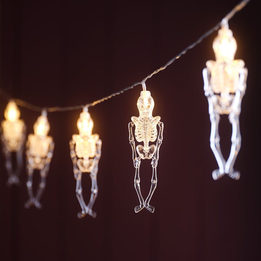 Guirlande Lumineuse d’Halloween à 10 Squelettes