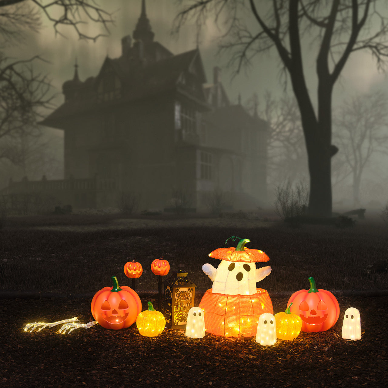 Fantôme Animé dans une Citrouille – Décoration d’Halloween