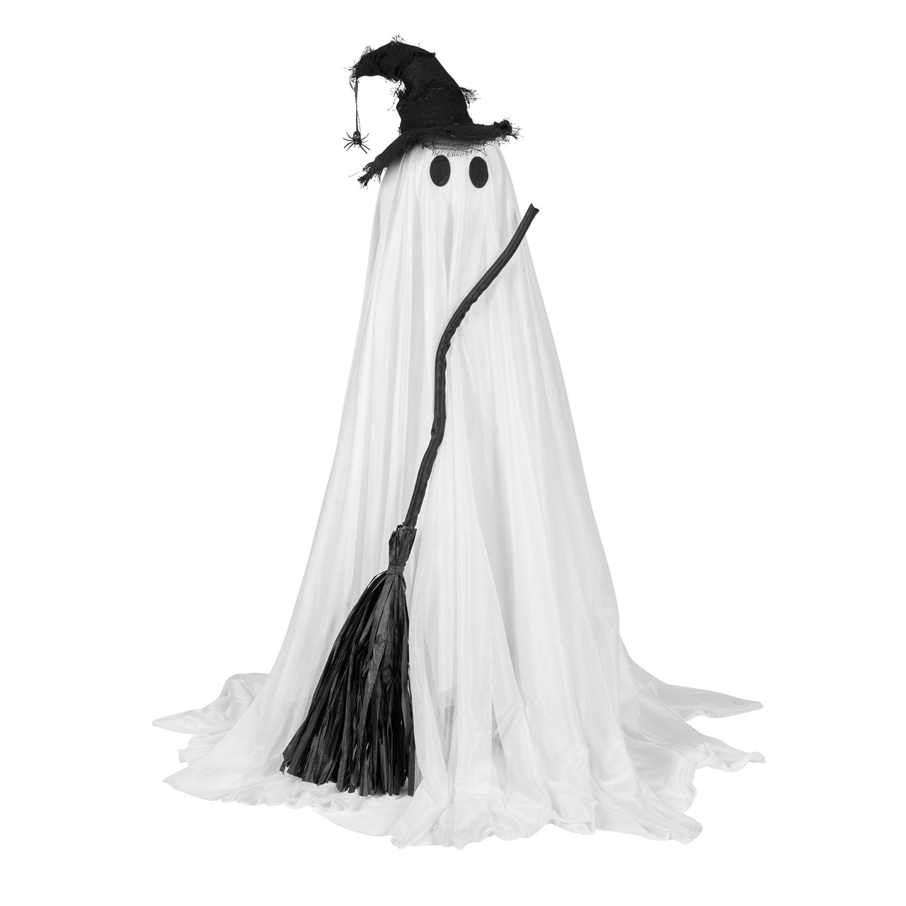 Fantôme Sorcière Willow avec Balai à LED Blanc Chaud