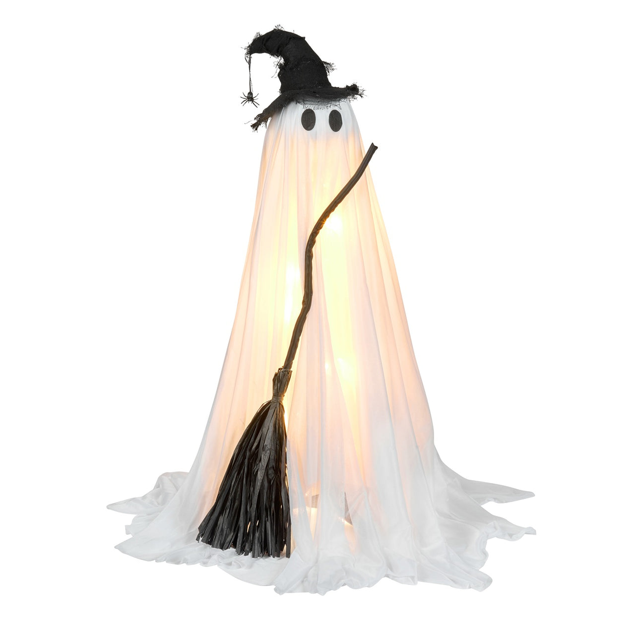 Fantôme Sorcière Willow avec Balai à LED Blanc Chaud