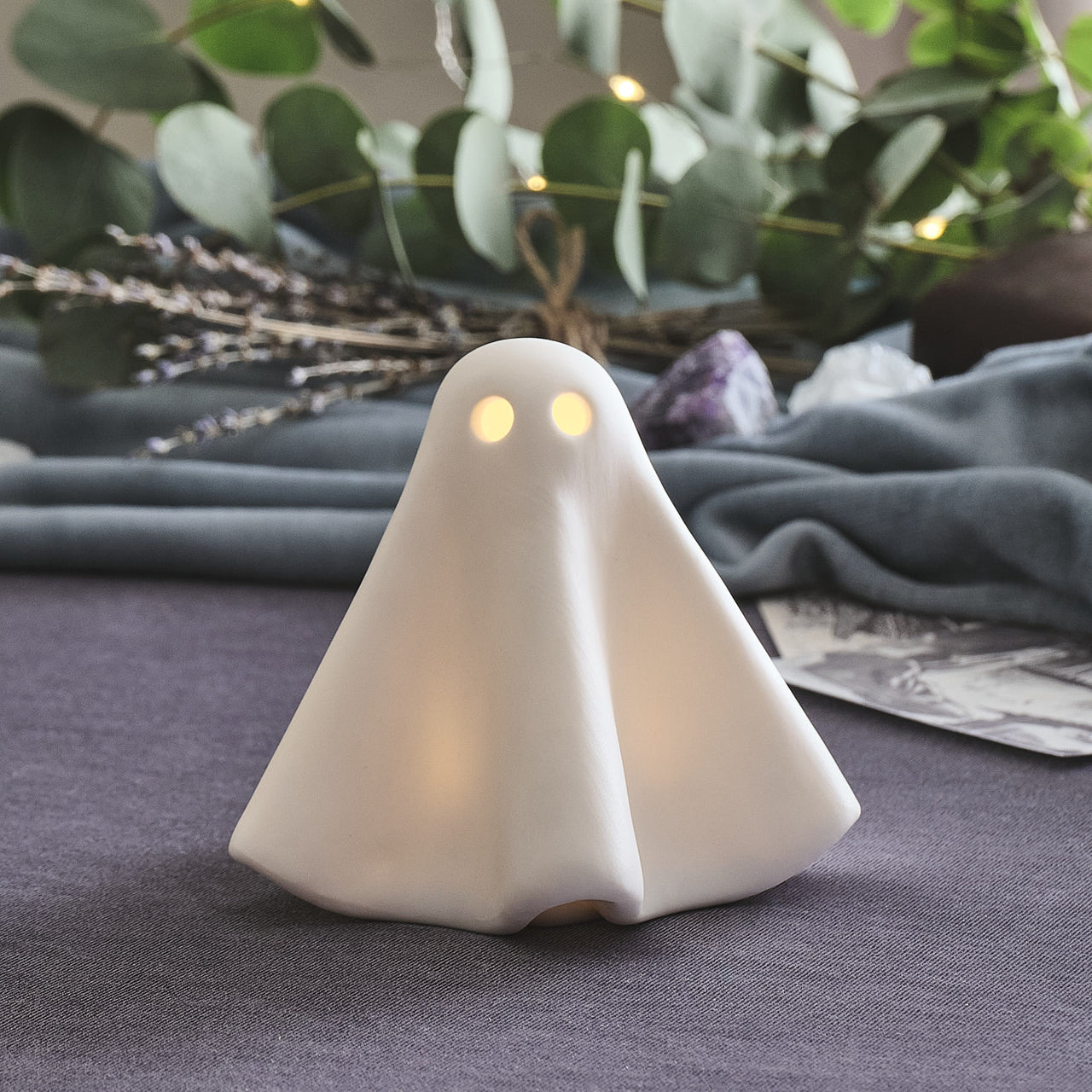 Fantôme Lumineux Gérald en Céramique à LED Blanc Chaud