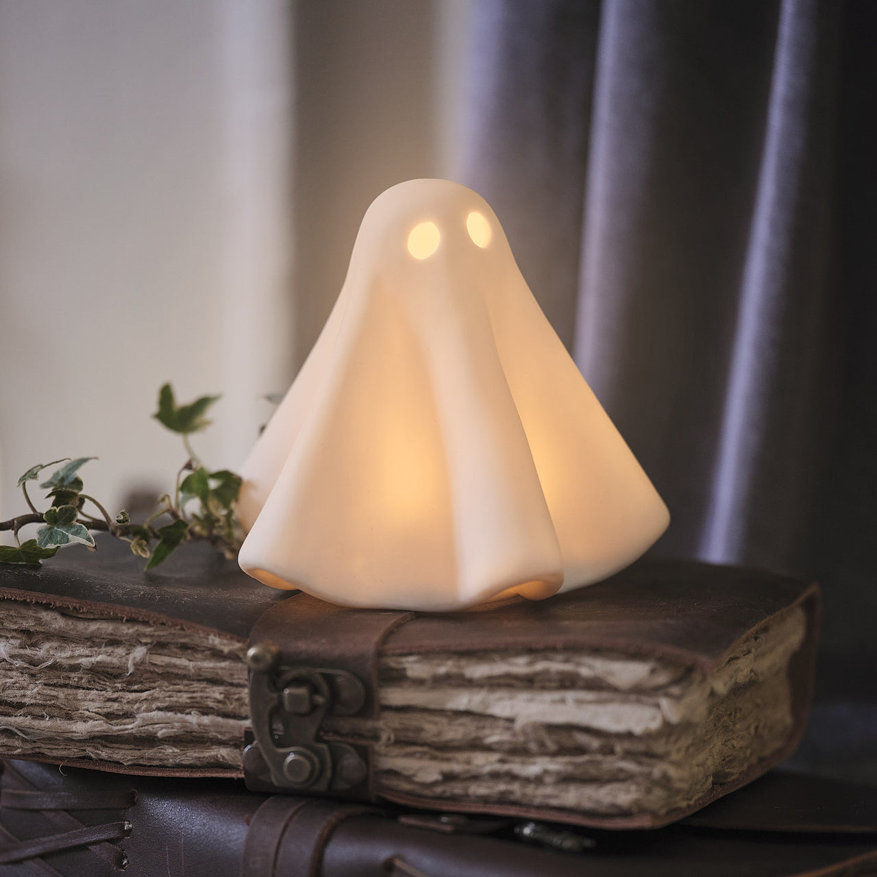Fantôme Lumineux Gérald en Céramique à LED Blanc Chaud