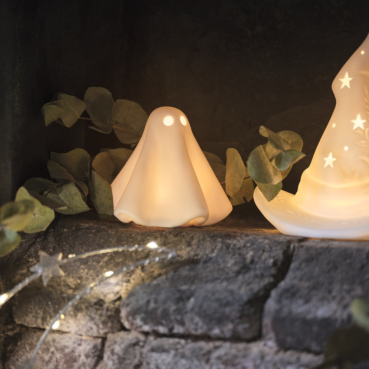 Fantôme Lumineux Gérald en Céramique à LED Blanc Chaud