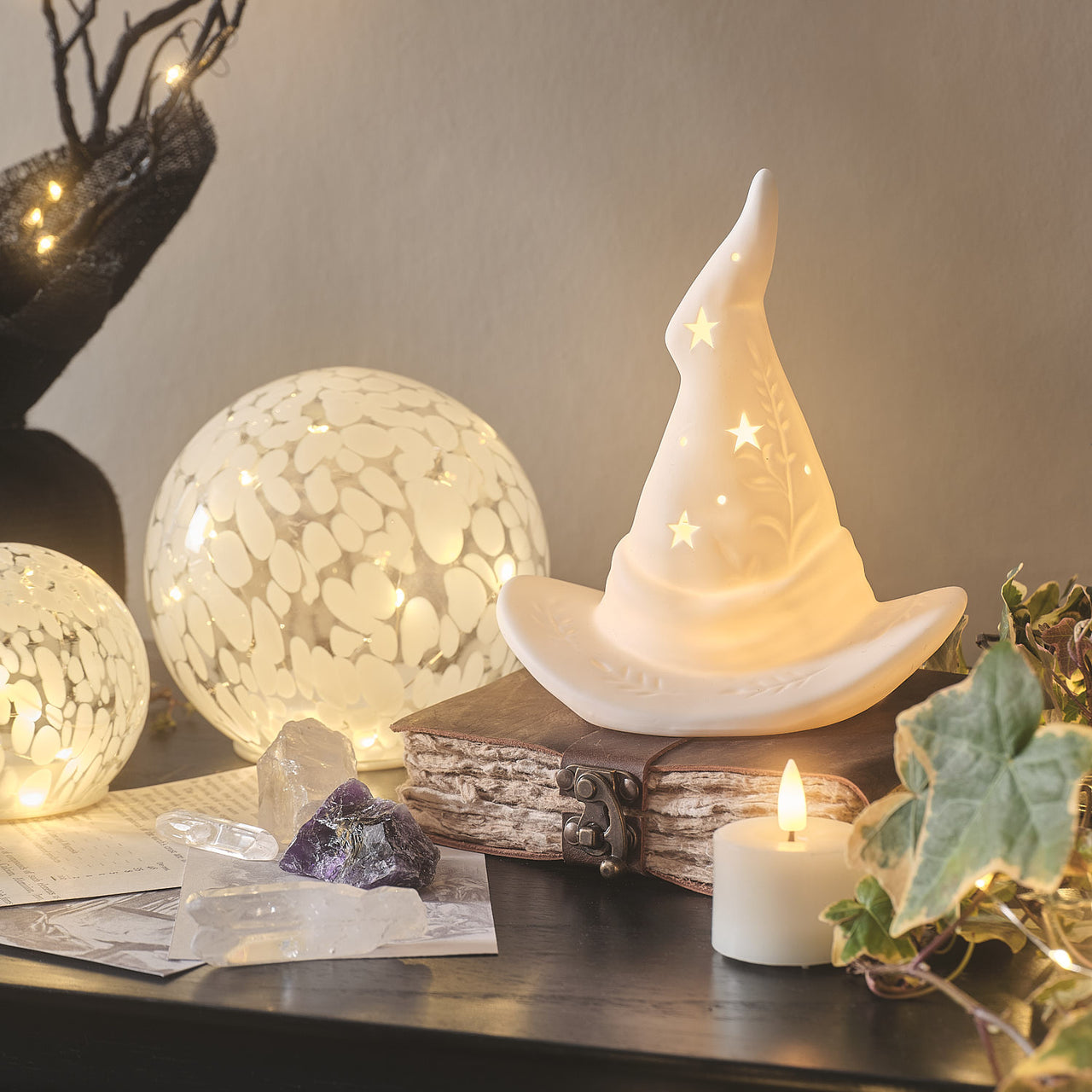 Chapeau de Sorcière Lumineux en Céramique à LED