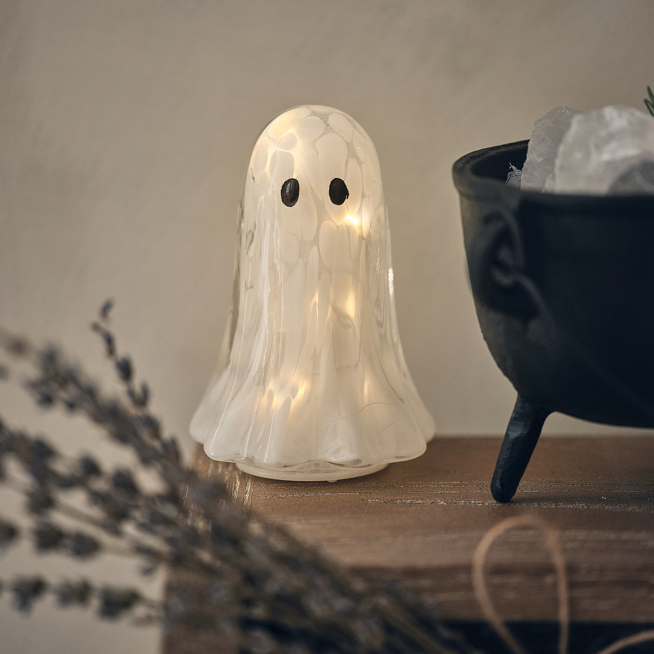 Fantôme Lumineux Gertie en Verre Confetti, Modèle Moyen