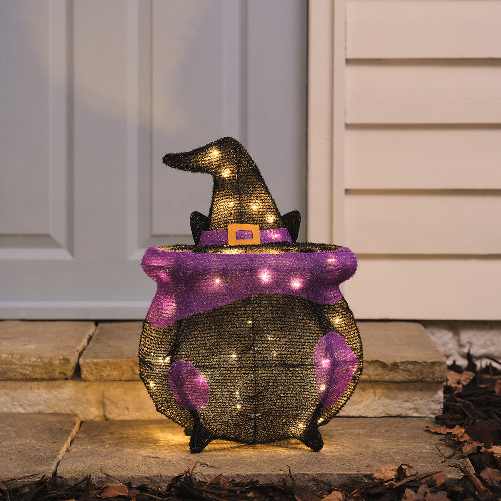 Chat Caché dans un Chaudron Lumineux à LED