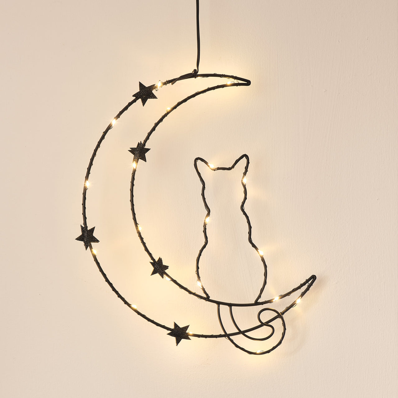 Décoration Silhouette Chat et Lune Osby d'Halloween à LED