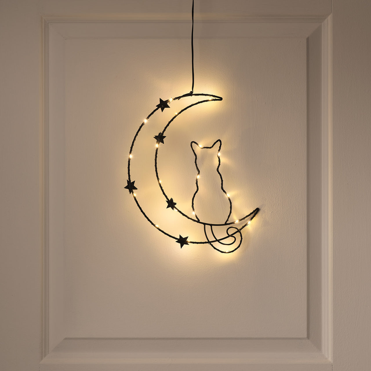 Décoration Silhouette Chat et Lune Osby d'Halloween à LED