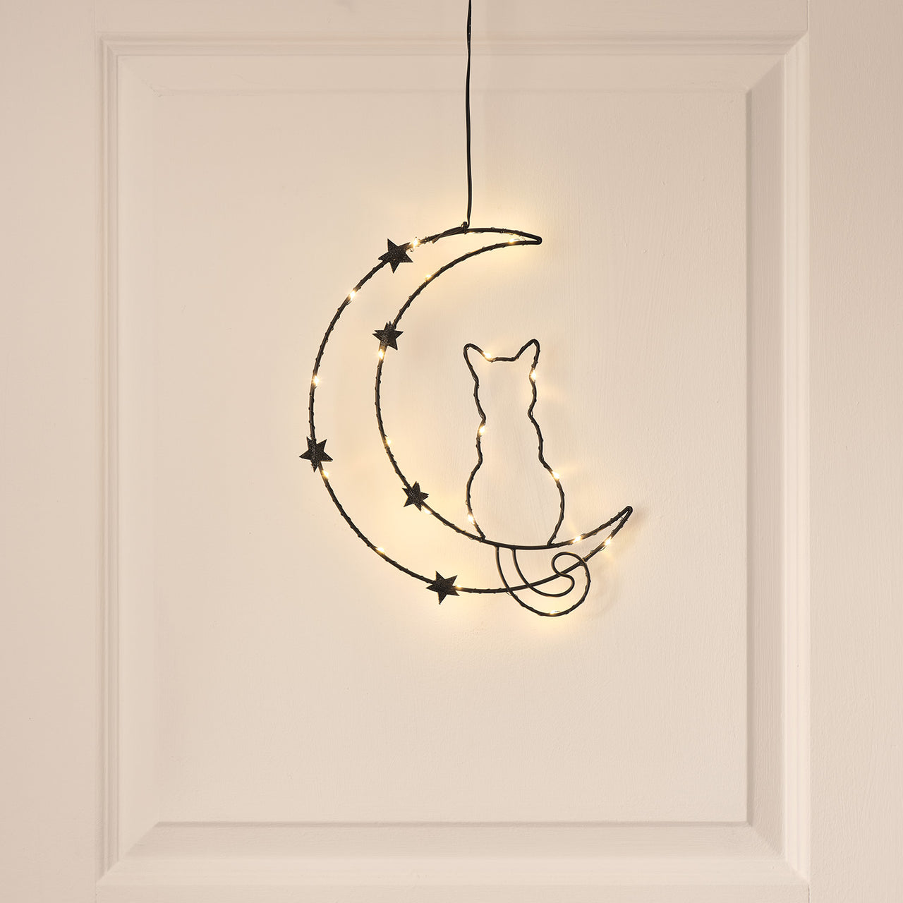 Décoration Silhouette Chat et Lune Osby d'Halloween à LED