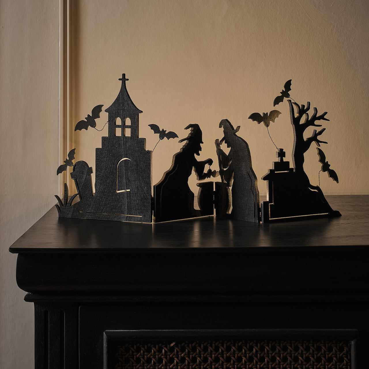 Décoration Silhouette Sorcières Osby d'Halloween à LED