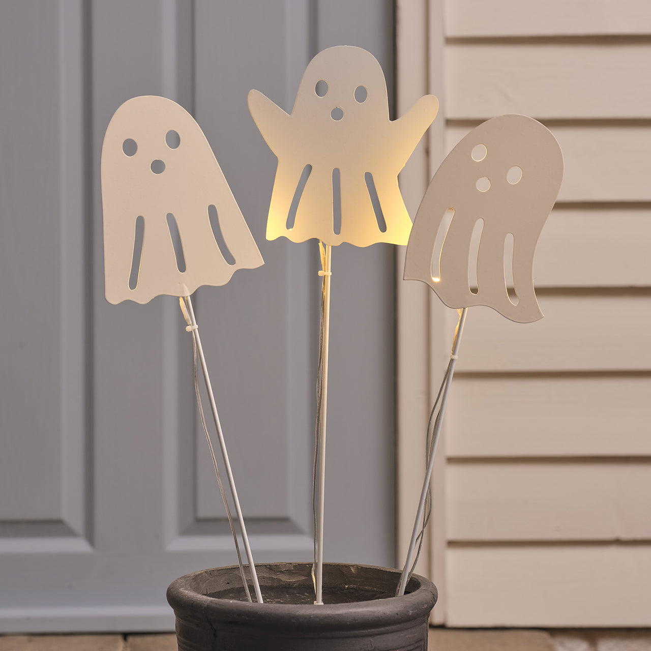 3 Balises Fantômes Lumineuses d'Halloween à LED